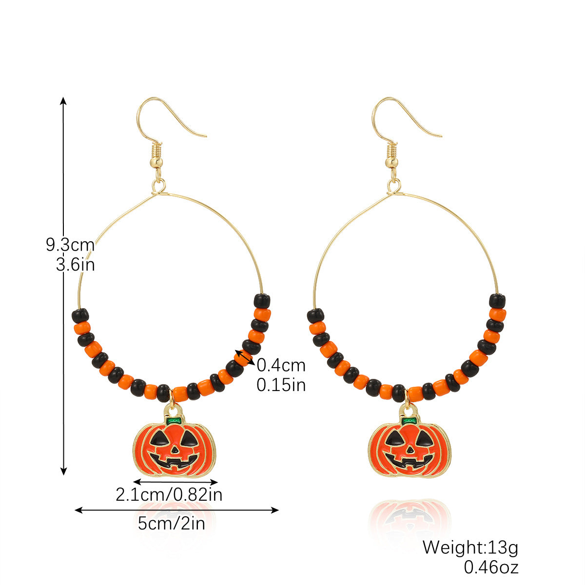 Halloween Pumpkin Skull Bat Earrings Set