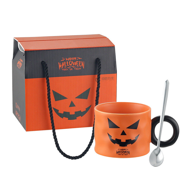 Halloween Pumpkin Cup Ceramic Mug Gift Set