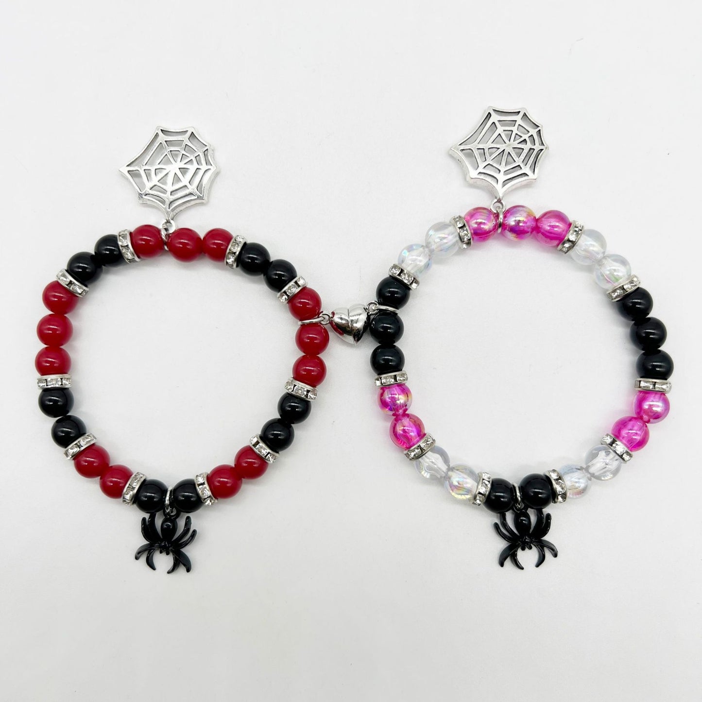 Halloween Couple Bracelet Red And Black Beaded