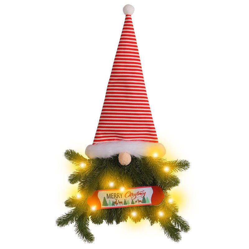 Glowing Christmas Wreath Upside Down Tree Stripes A Tall Hat