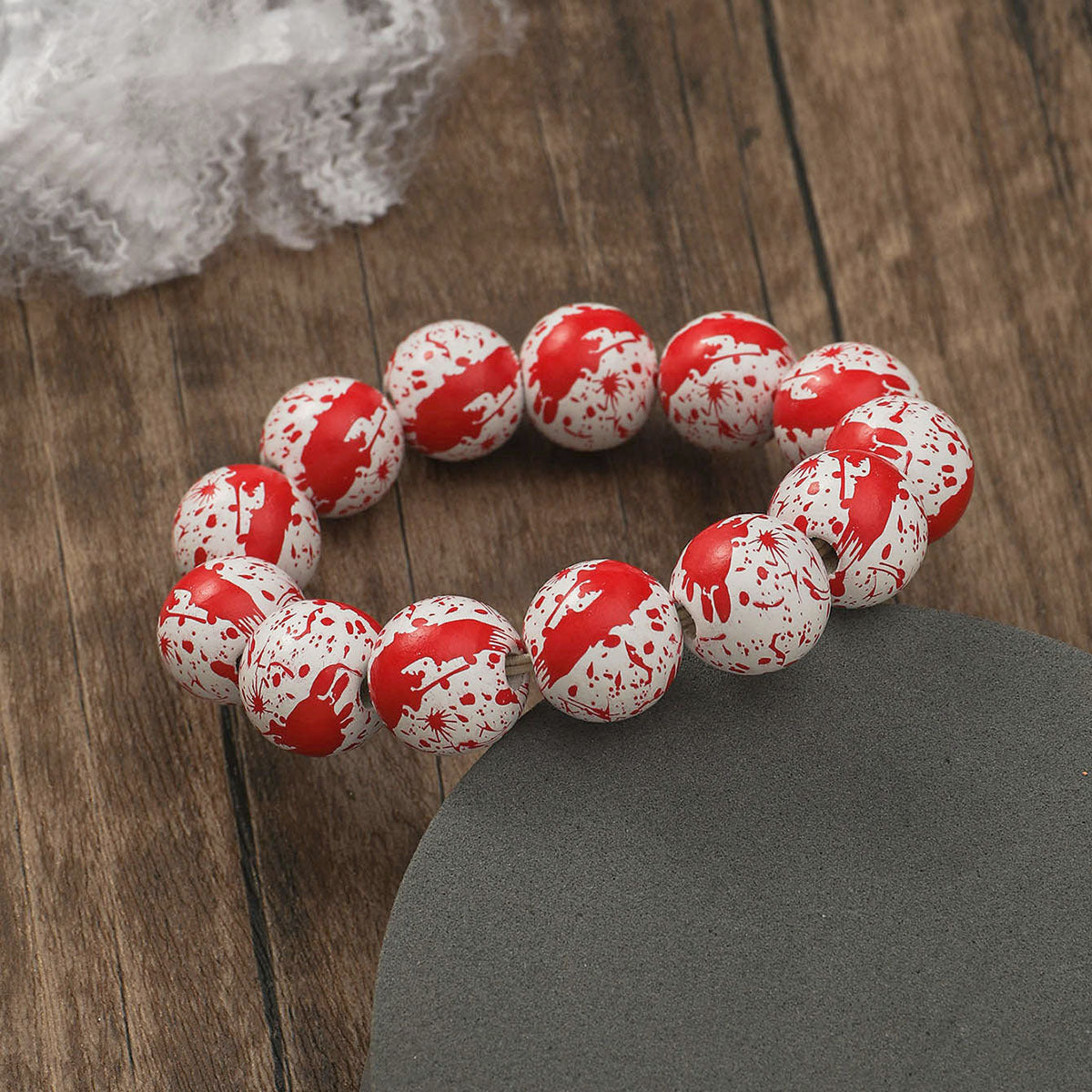 Personalized Fashion Pumpkin Spider Printed Beaded Bracelet