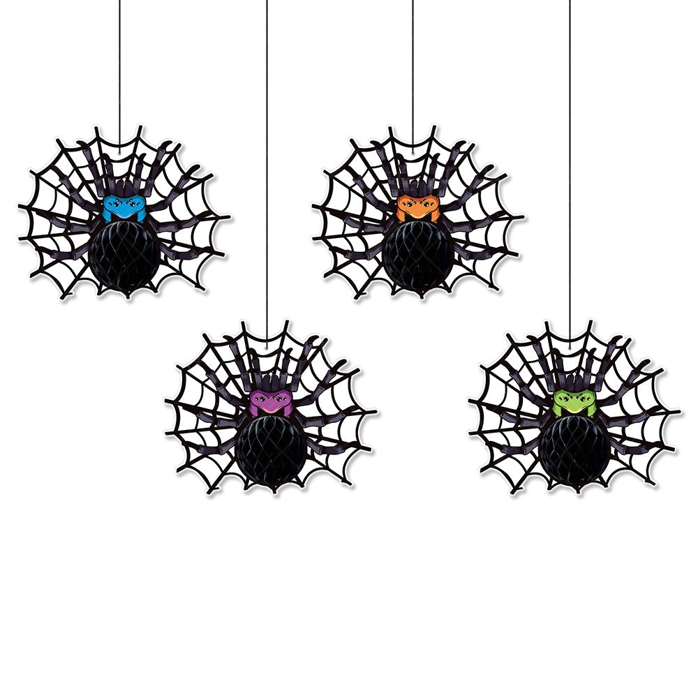 Spider Bat Honeycomb Ball Hanging Ornament Pendant