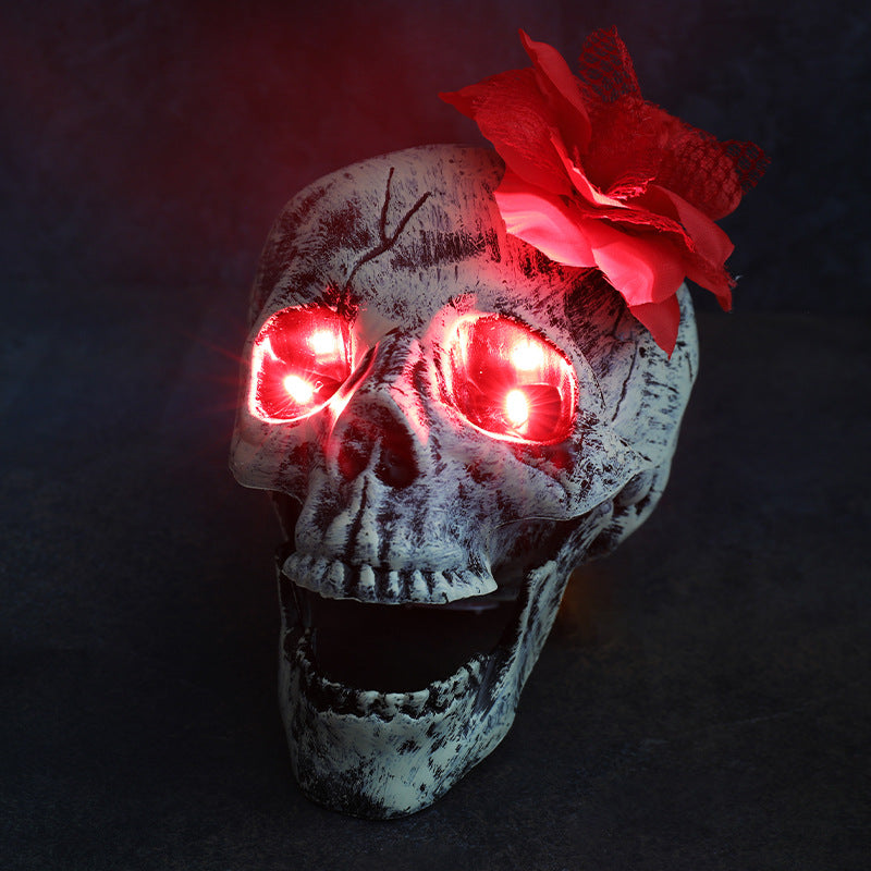 LED Light-emitting Skeleton Skull and Hand Halloween Garden Decoration