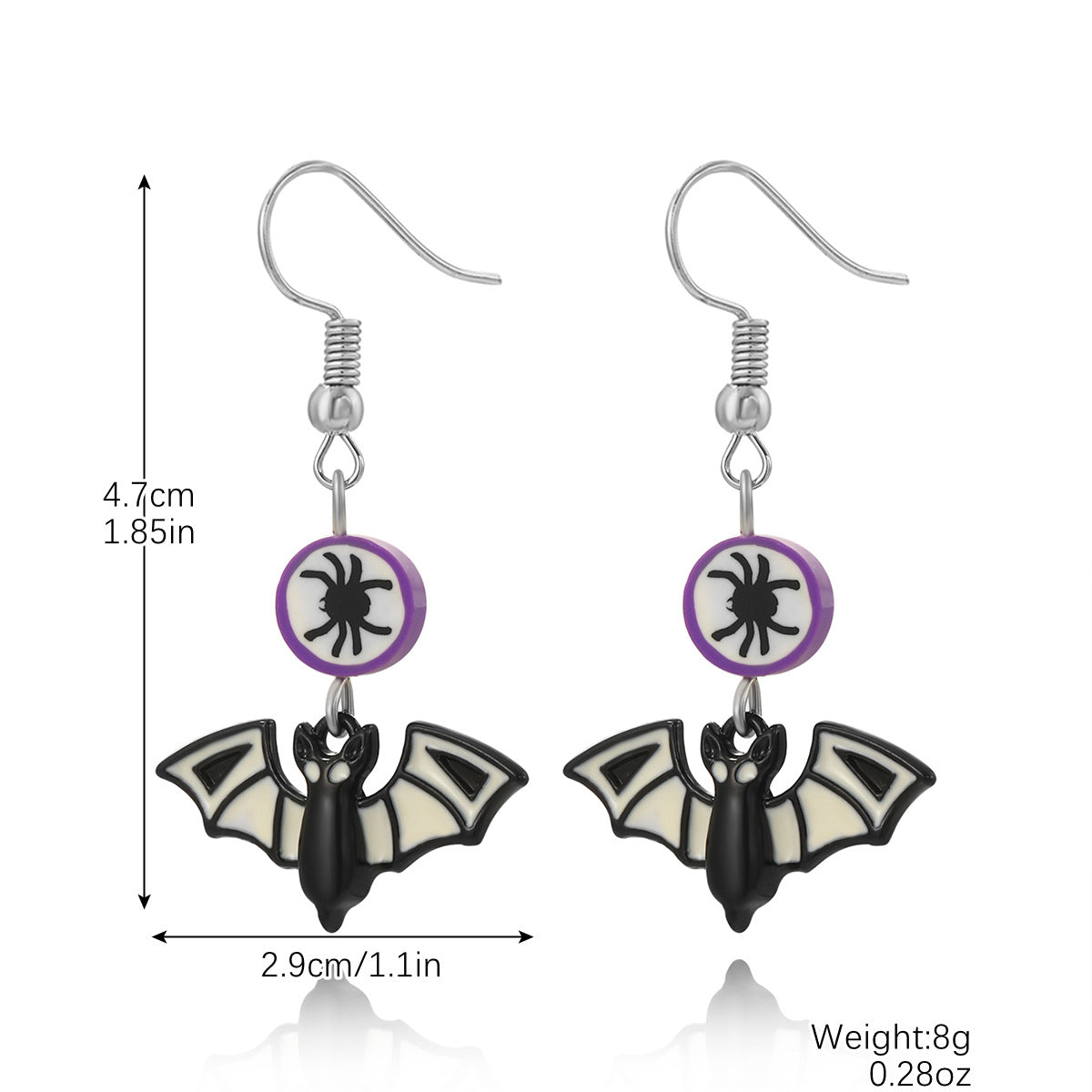 Halloween Pumpkin Skull Bat Earrings Set