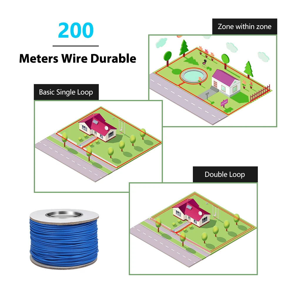 Pet Fence In-Ground Electric Dog Fence System with Waterproof Rechargeable Training Collar