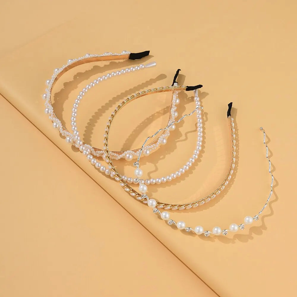 4PCs Set Pearl Hair Band