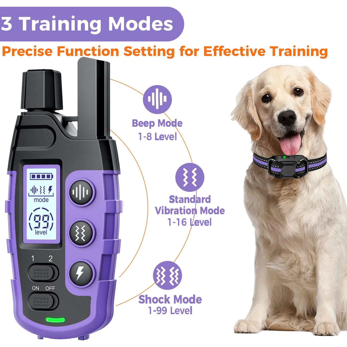 Electric Dog Training Collar with Remote Control (3300ft)