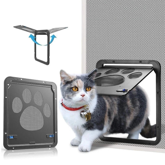 Dog Cat Screen Door with Lockable Self-Closing Function