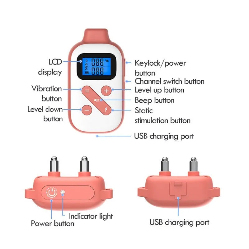 Professional Electric Dog Training Collar with 1000M Range