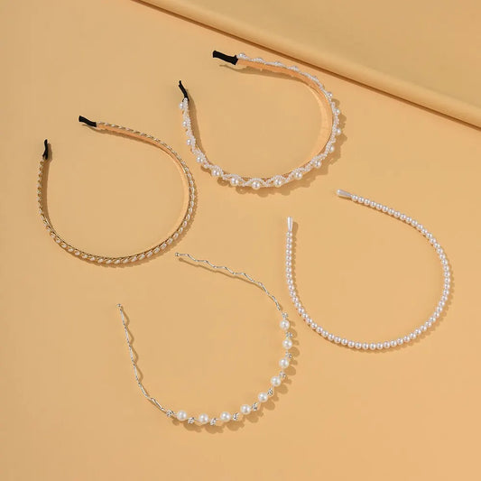 4PCs Set Pearl Hair Band