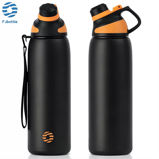 Thermos With Magnetic Lid Outdoor Sport Stainless Steel Water Bottle