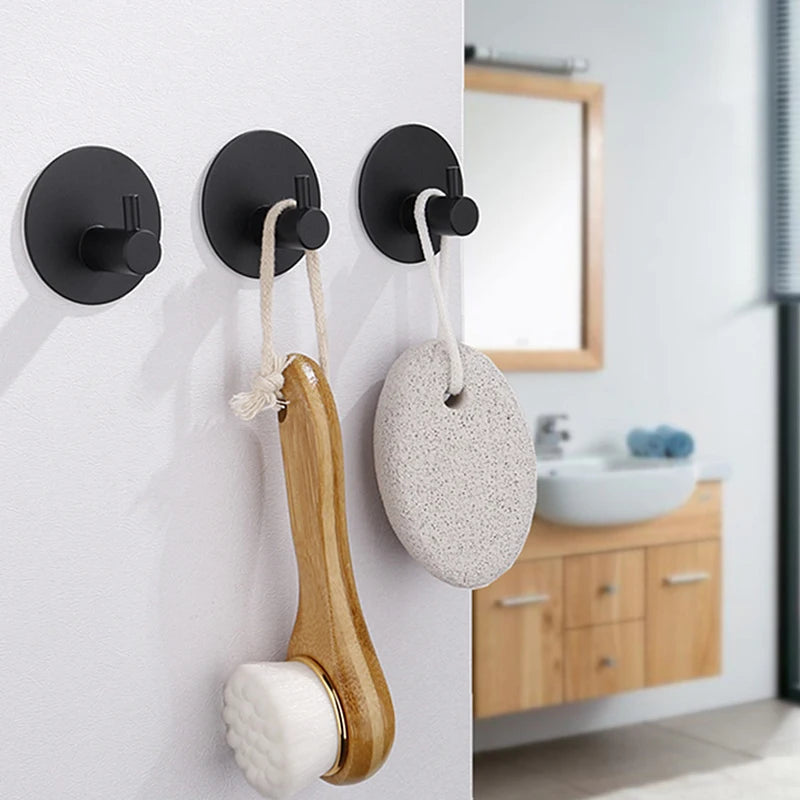 Self Adhesive Bathroom Robe Towel Hanger Hooks (Pack of 2)