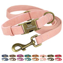 Personalised Leather Dog Collar and Lead Set