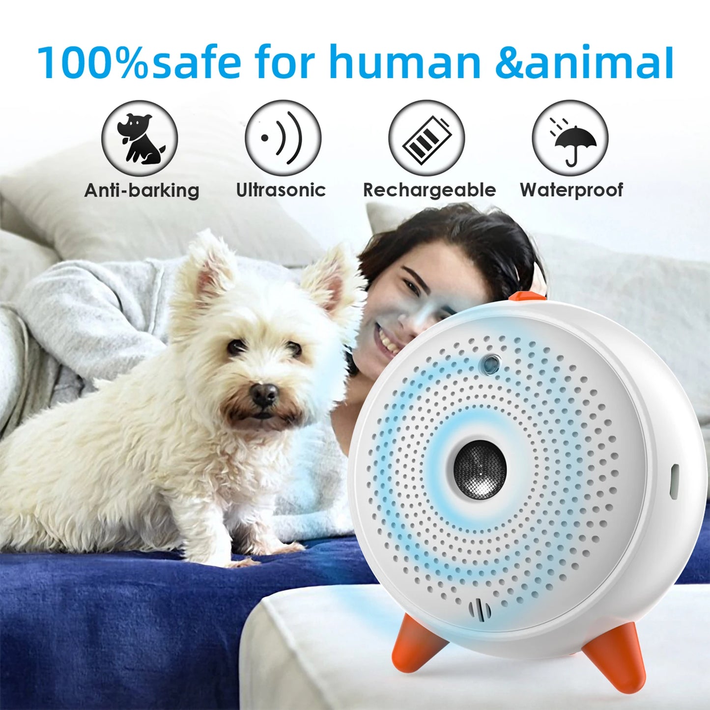 Anti-Barking Device: Rechargeable and Waterproof Dog Bark Control and Behaviour Training Tool