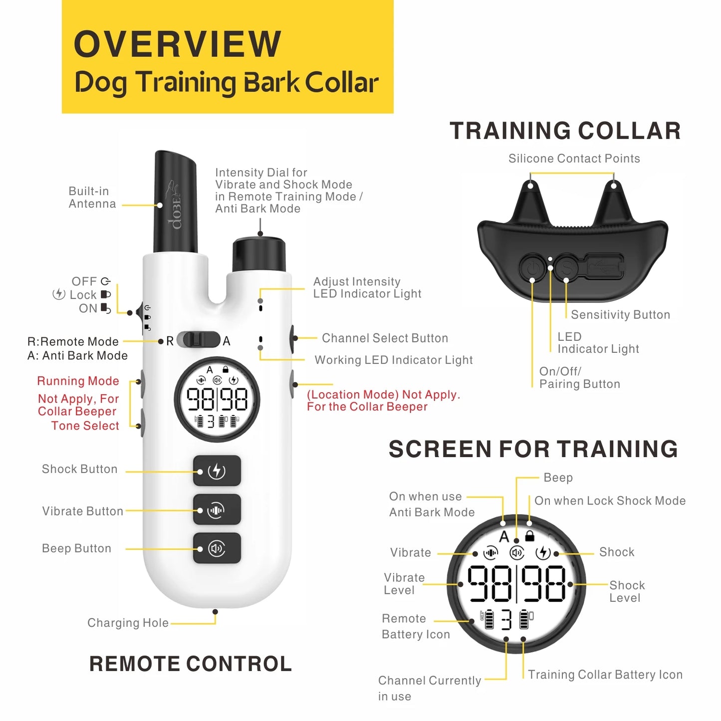 2-in-1 Dog Training and Anti-Bark Collar