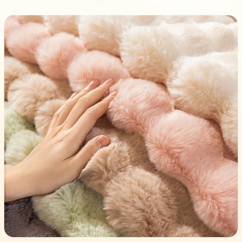 Luxurious Rabbit Plush Sofa Cover