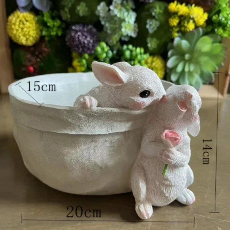 Rabbit Green Plant Flower Pot Cactus Succulent Decors For Indoor Plant