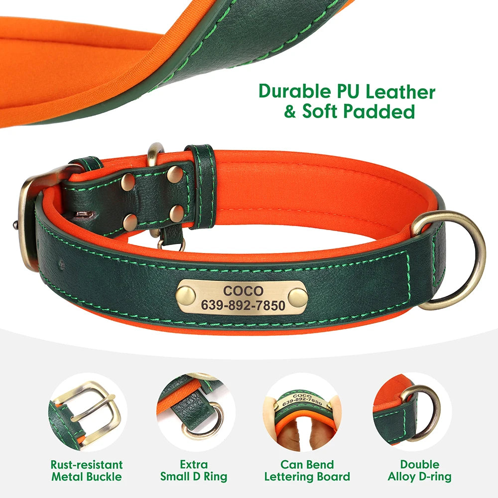 Personalised Dog ID Collar and Leash Set