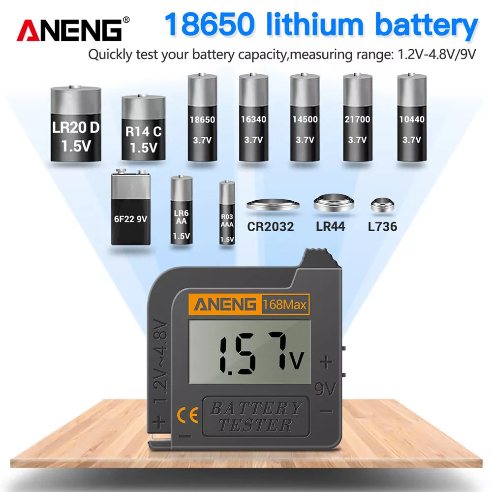 168Max Digital Lithium Battery Tester