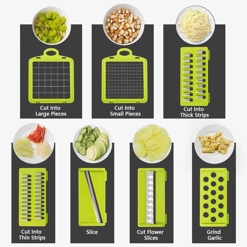 14/16 in 1 Multifunctional Vegetable Chopper Dicer Slicer