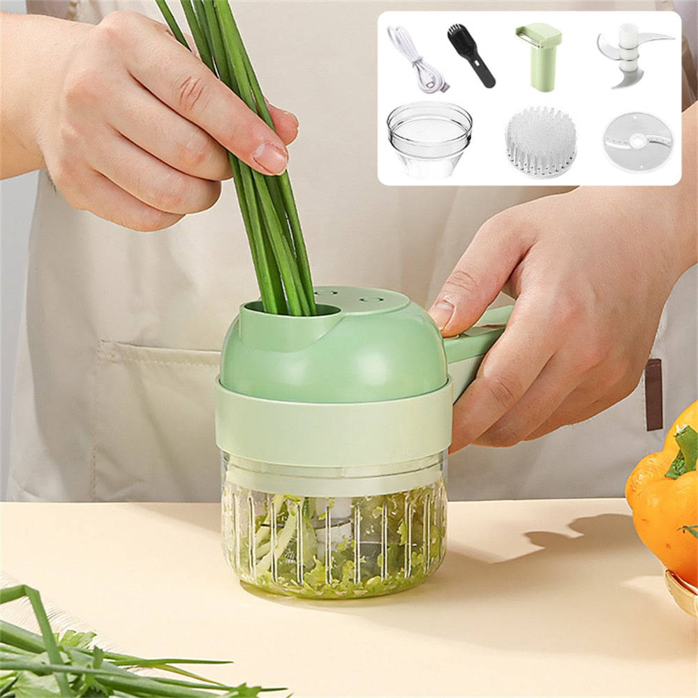 Multifunctional 4 In1 Electric Vegetable Cutter Slicer