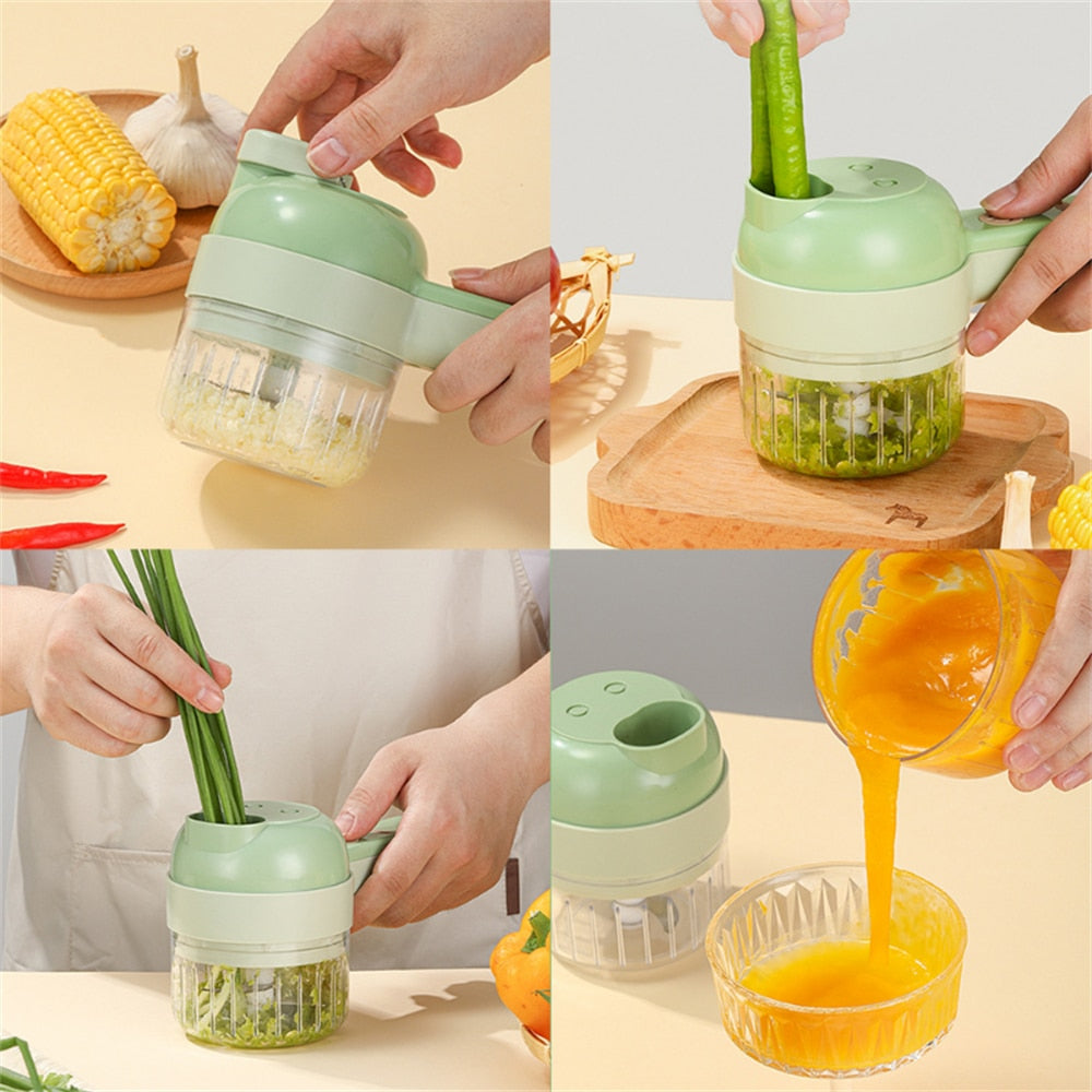 Multifunctional 4 In1 Electric Vegetable Cutter Slicer