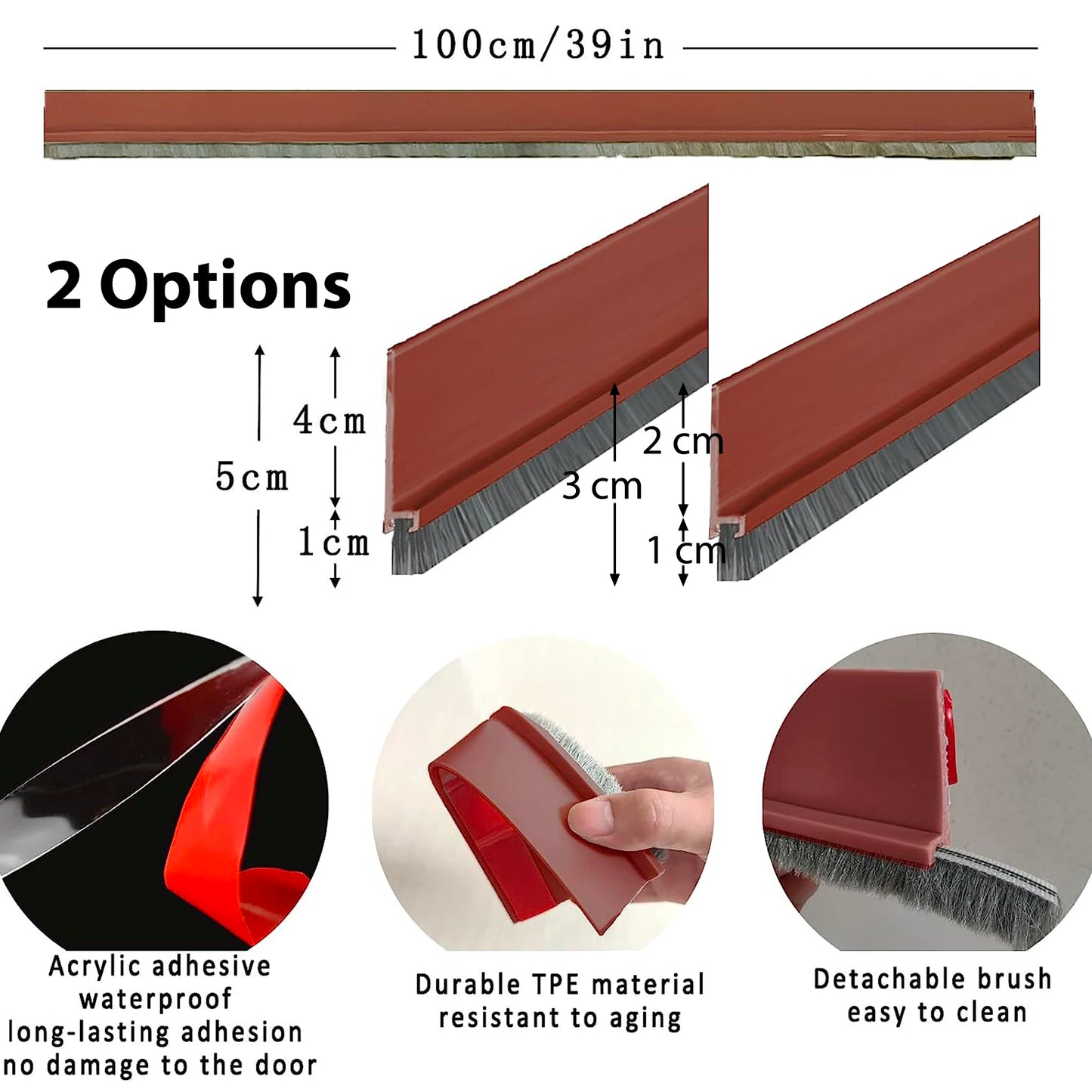 Door Seal Draft Stopper with Brush