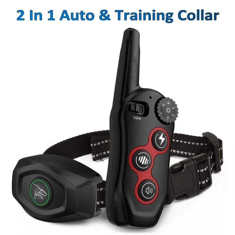 2-in-1 Pet Dog Training Collar with Automatic Anti-Bark Feature