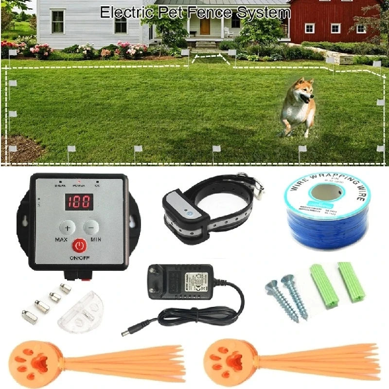 Electronic Pet Fence and Anti-Barking Training Collar System