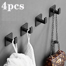 Stylish Black Self-Adhesive Wall Hooks