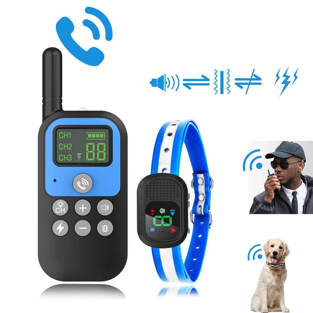 1500m Electric Dog Training Collar with Voice Walkie-Talkie