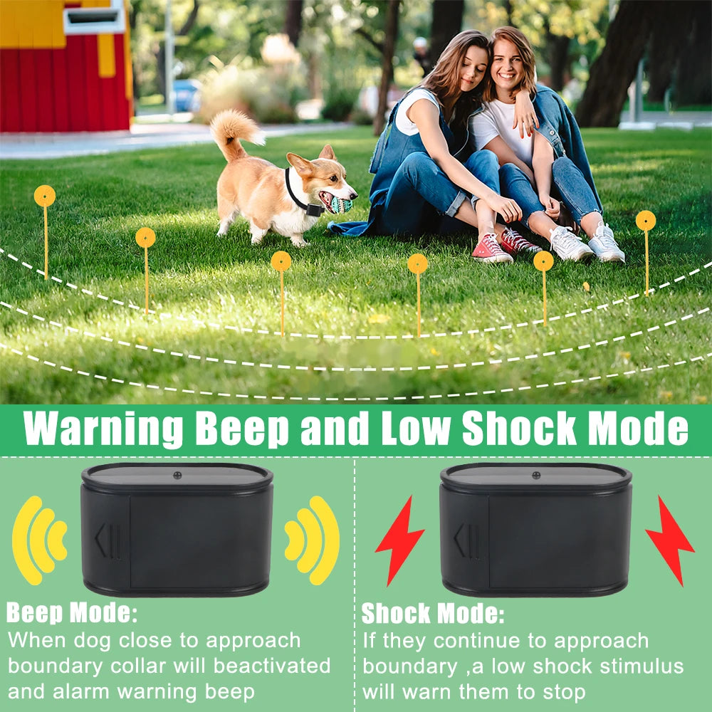 Electronic Pet Containment System with Waterproof Training Collar