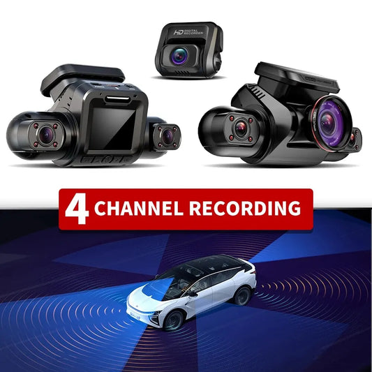 360 M8S 4-Channel Full HD Dash Cam (4×1080P) – Wi-Fi, GPS, 24H Radar Parking Monitor