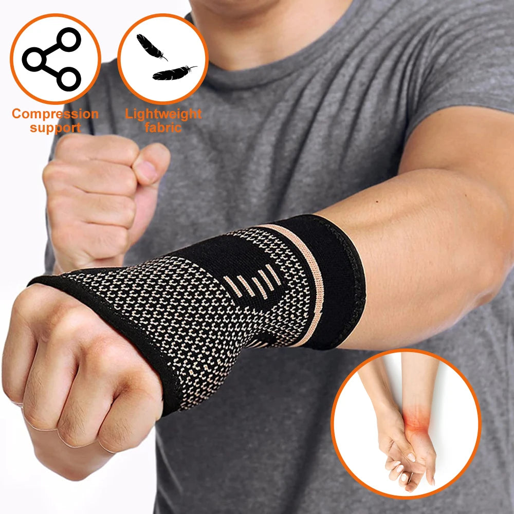 Copper Compression Wrist Sleeve – Sports and Arthritis Support