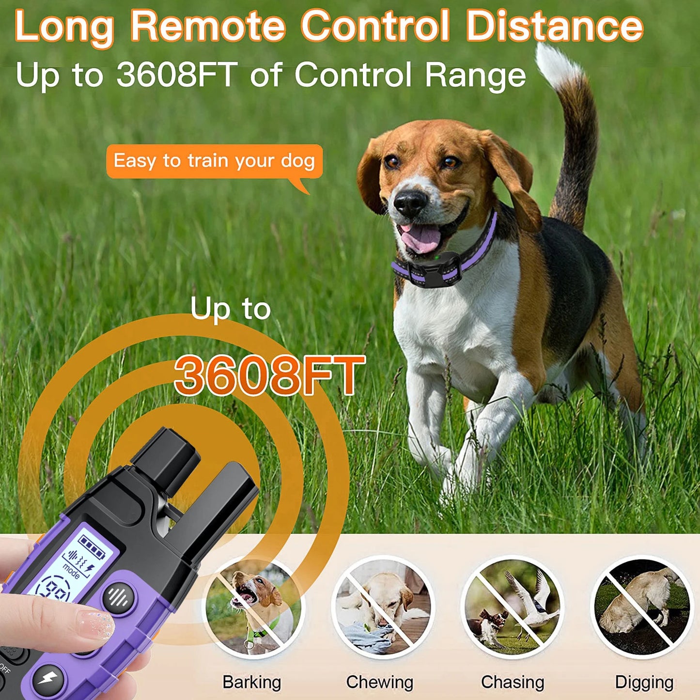 Electric Dog Training Collar with Remote Control (3300ft)