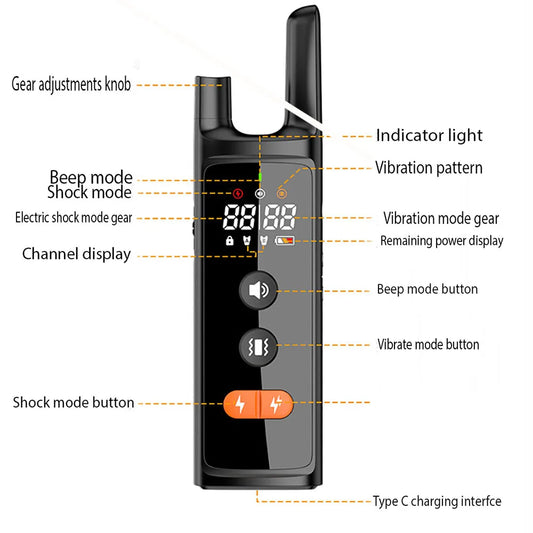 Dog Training Device for small dogs Rechargeable Waterproof (up to -1000 Metres)