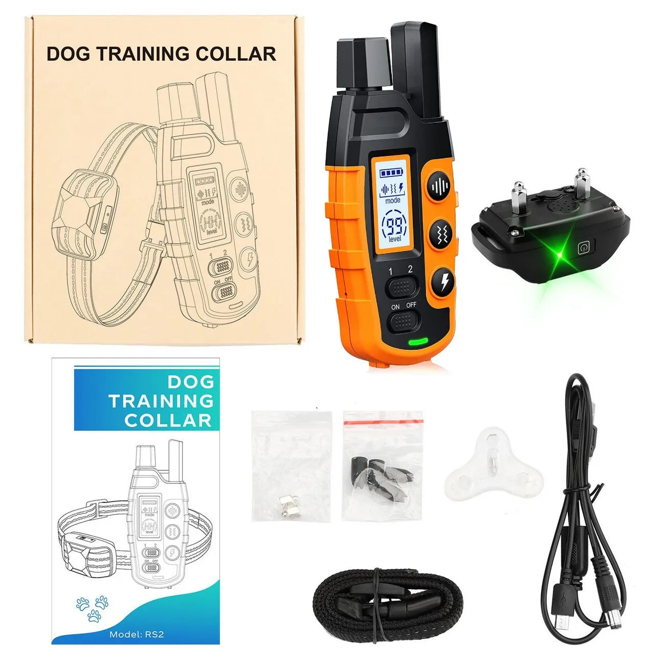 3300ft Rechargeable and Waterproof Dog Training Collar with Remote