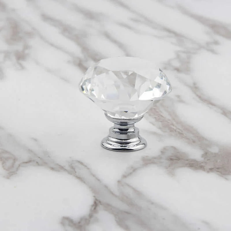 10Pcs/set 30mm Diamond-Shaped Crystal Glass Knobs