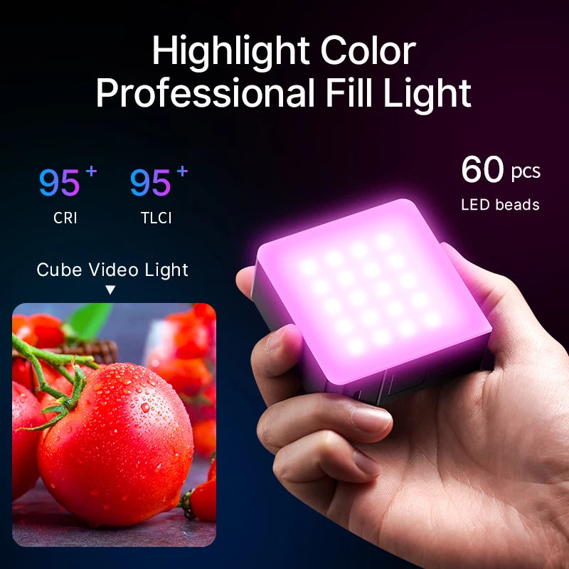 Colourful Ambience Video Light – Portable Fill Light for Cameras and Smartphones