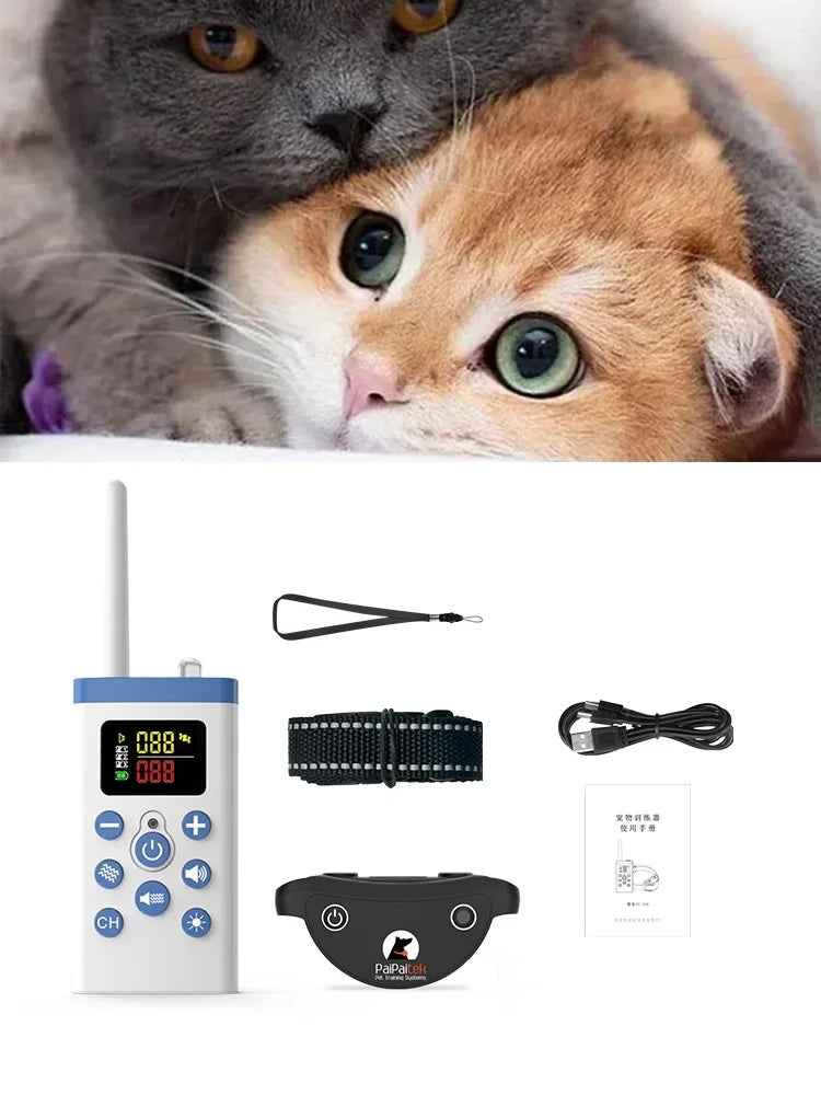 Cat Pet Training Device with Remote and Collar