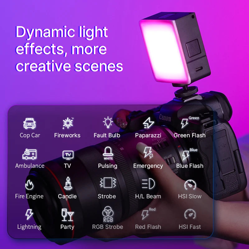 Colourful Ambience Video Light – Portable Fill Light for Cameras and Smartphones