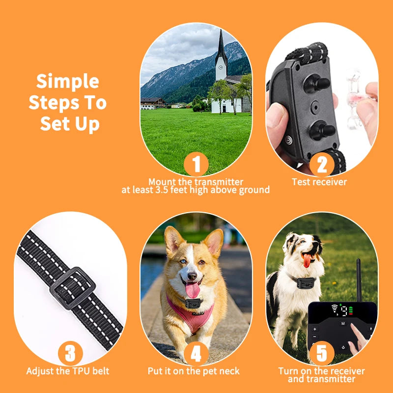 2-in-1 Wireless Dog Electric Fence & Training Collar