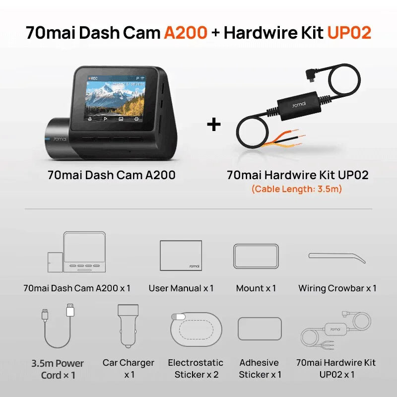 Dash Cam A200 Dual-Channel Recording (1080P)