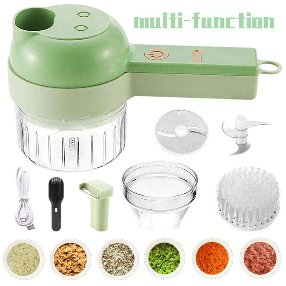 Multifunctional 4 In1 Electric Vegetable Cutter Slicer