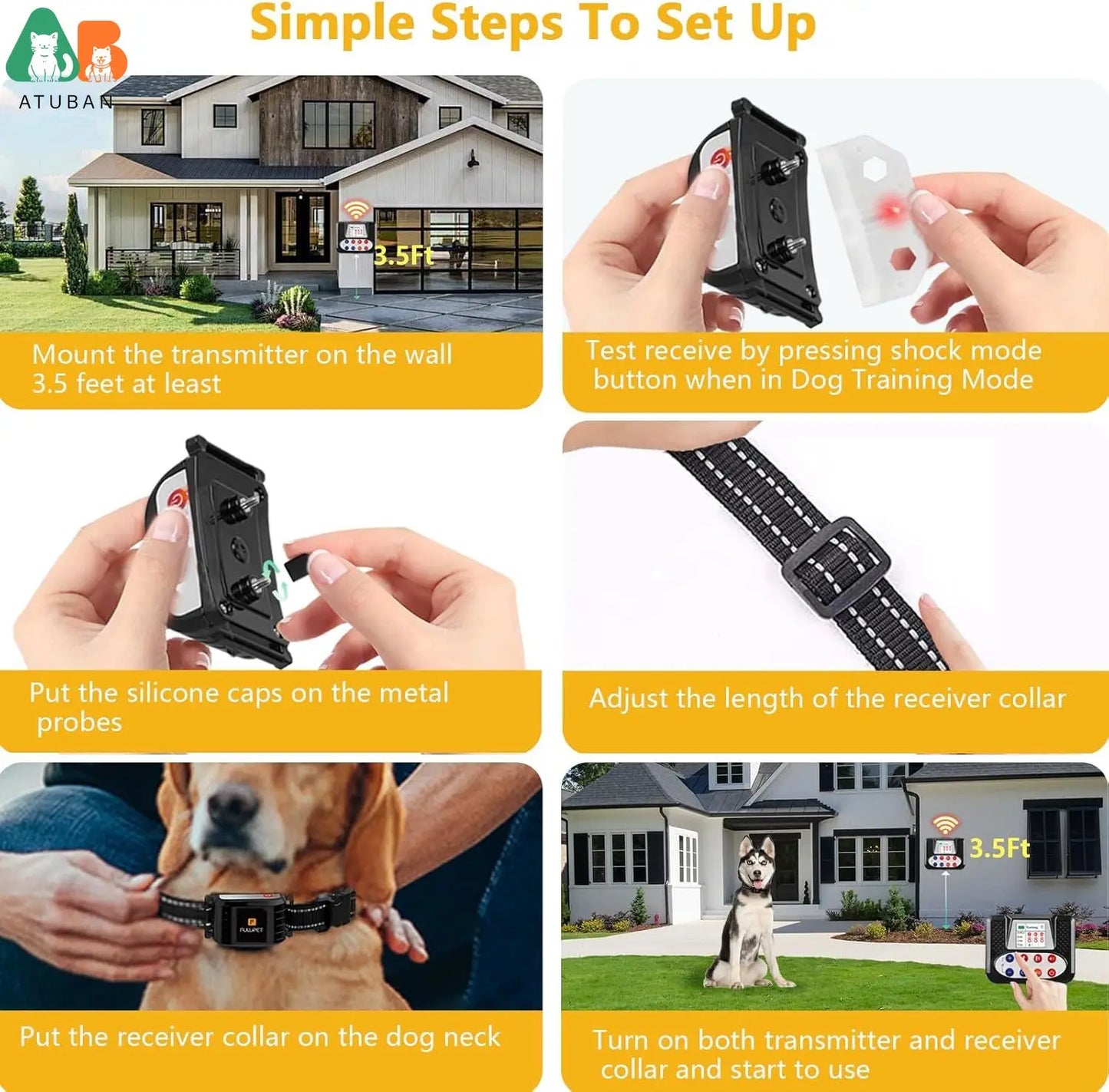 Invisible Dog Fence with 2-in-1 Electric Fence & Remote Training Collar