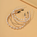 4PCs Set Pearl Hair Band