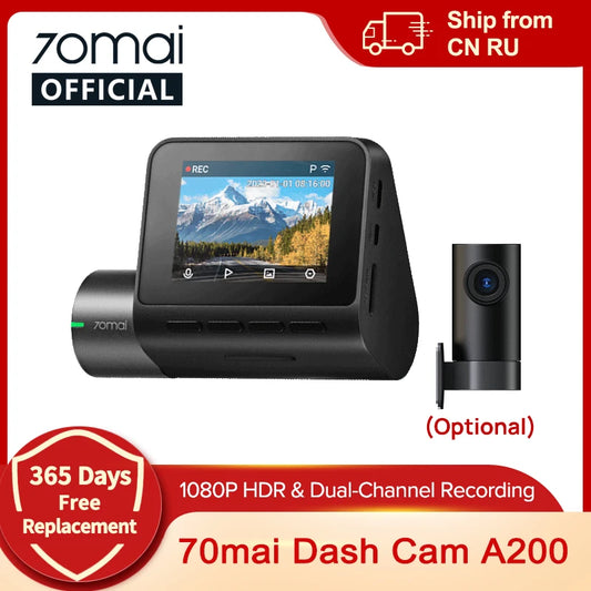 Dash Cam A200 Dual-Channel Recording (1080P)