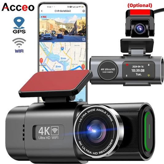 Dash Cam Dual Lens 4K UHD Recording Car Camera DVR