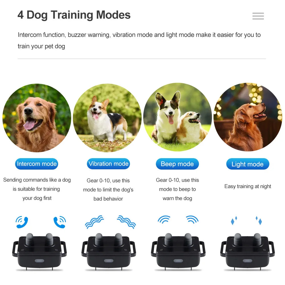 1500m Electric Dog Training Collar with Voice Walkie-Talkie