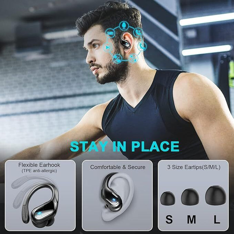 Wireless Earbuds, 75H Bluetooth 5.3 Headphones Running with ENC Noise Cancelling